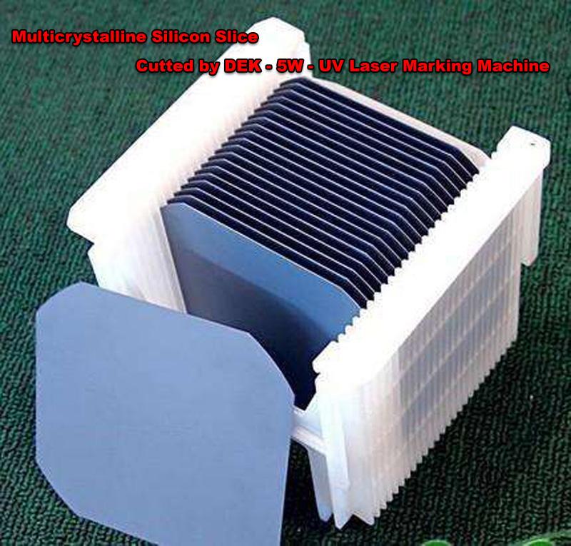UV laser marking multicrystalline silicon slice