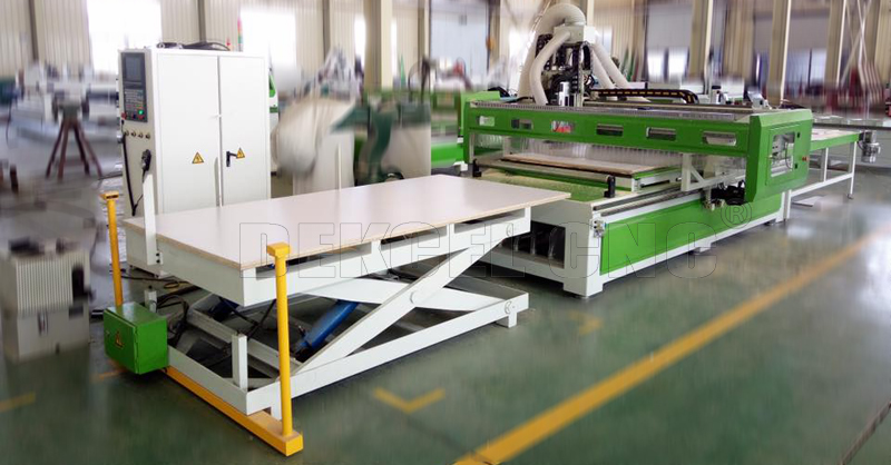 board loading table automatic and down system for plate type furniture production line cnc router