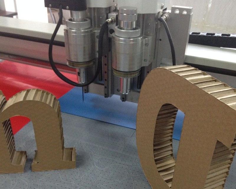 cnc cutter plotter sample of corrugated board