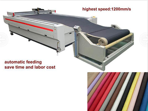 The features of oscillation knife cutting machine for car interiors with automatic feeding system