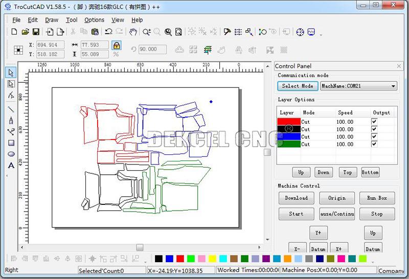 automotive car foor mat oscillating knife nest cutting software