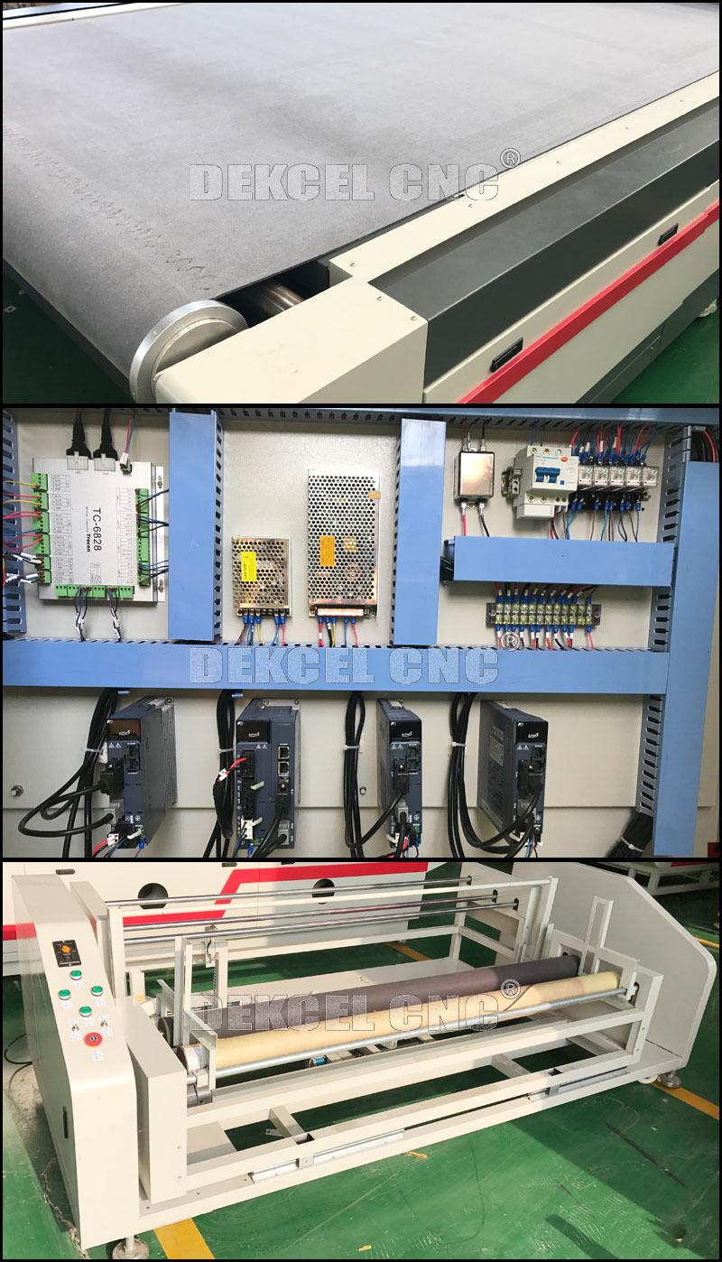 fabric oscillation knife cutter with convyor