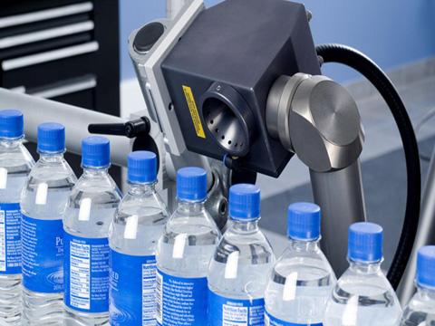 20w cnc co2 laser marking machine for beverage plastic bottle production line