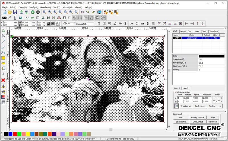 laser engraving bmp picture