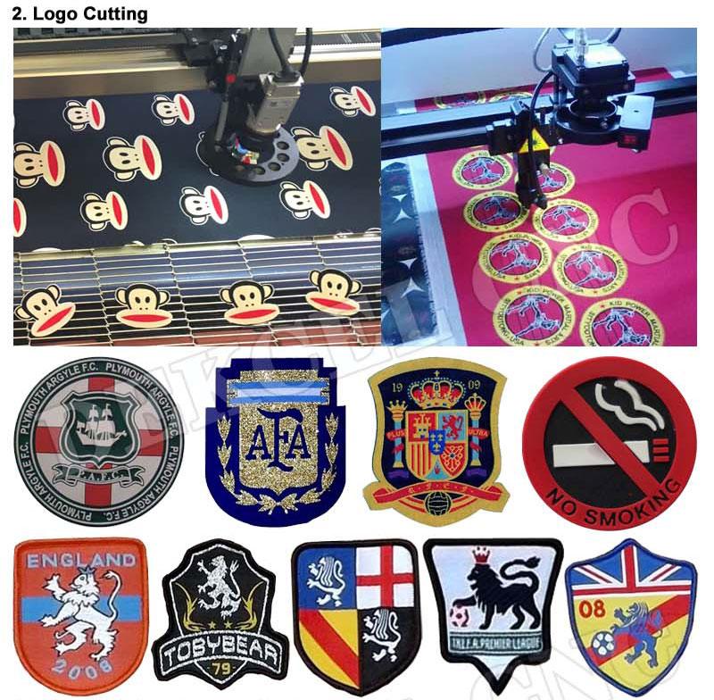 2. logo cutting by CCD laser machine