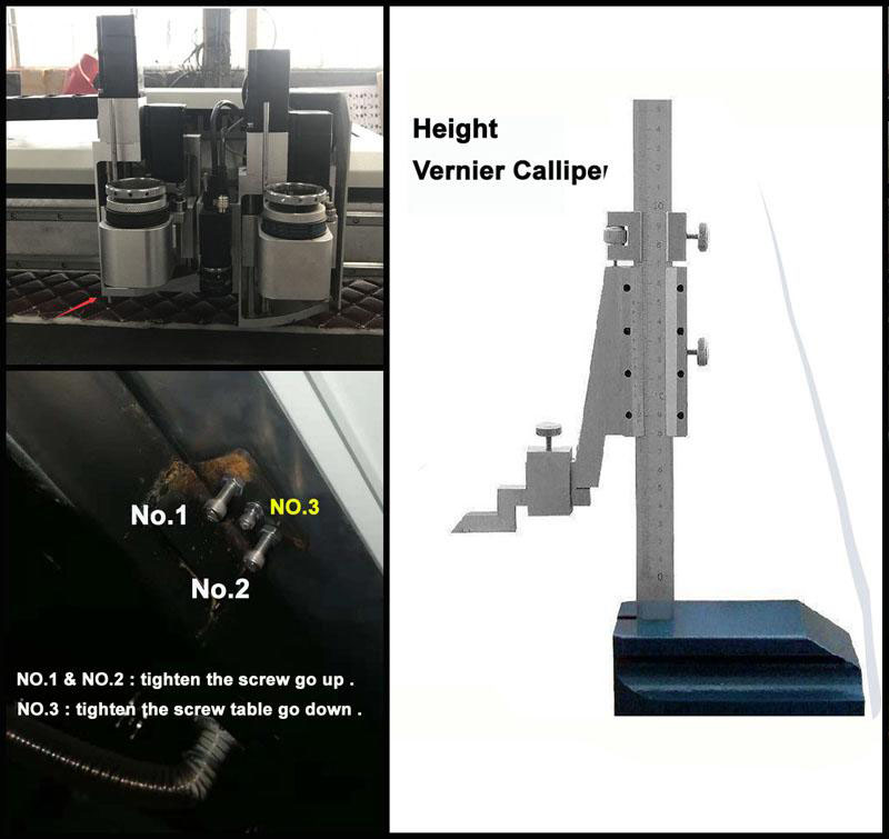 oscillating knife cut table adjusting